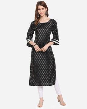 geometric print straight kurta