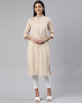 geometric print straight kurta