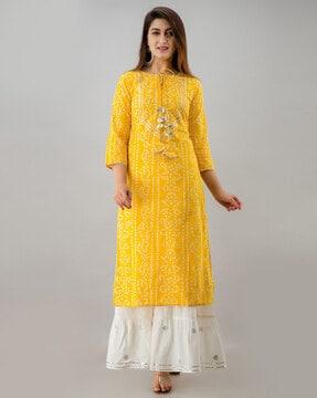 geometric print straight kurta