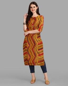 geometric print straight kurta