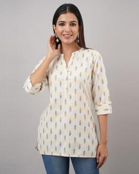 geometric print straight kurti