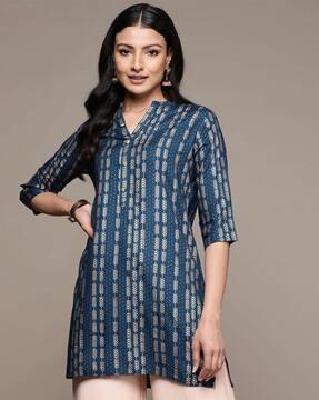 geometric print straight kurti