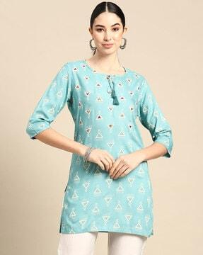 geometric print straight kurti