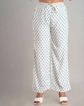 geometric print straight palazzos