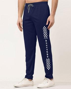 geometric print straight track pants