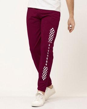 geometric print straight track pants