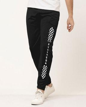 geometric print straight track pants