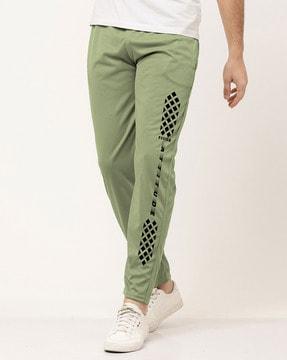 geometric print straight track pants