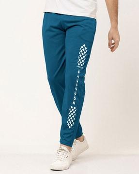 geometric print straight track pants