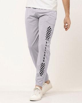 geometric print straight track pants