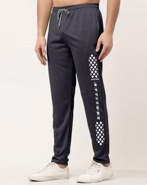 geometric print straight track pants