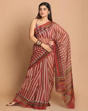 geometric print supernet kota saree