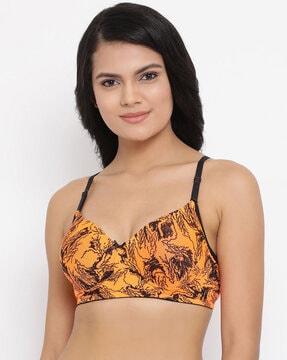 geometric print t-shirt bra