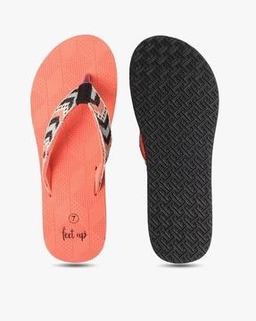 geometric print thong-strap flip-flops