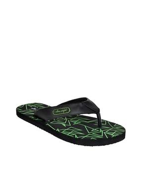 geometric print thong-style flip-flops