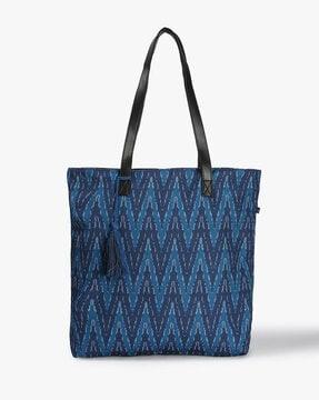 geometric print tote bag