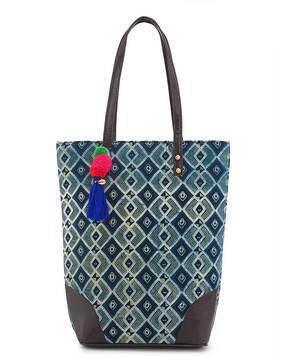 geometric print tote bag