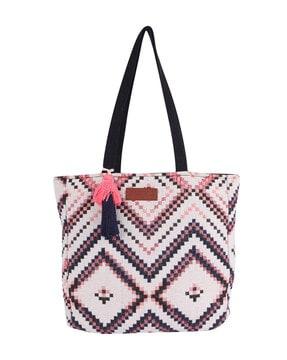 geometric print tote bag