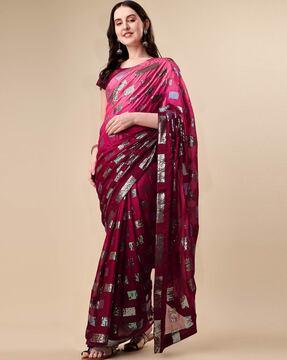 geometric print traditional saree