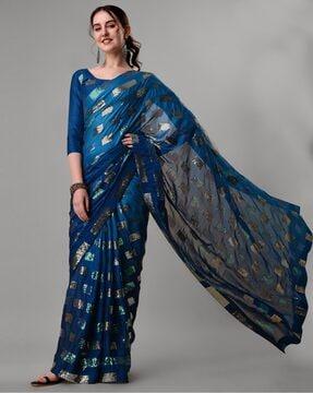 geometric print traditional saree