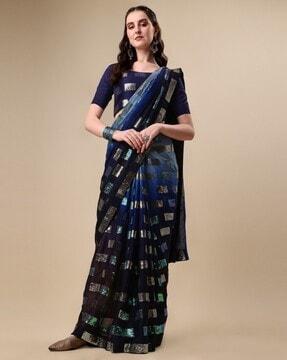 geometric print traditional saree