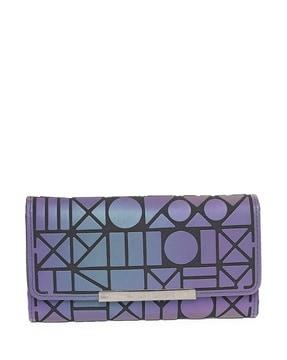 geometric print tri-fold wallet