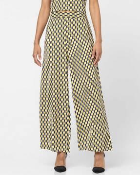 geometric print wide leg pant