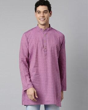 geometric print woven kurta