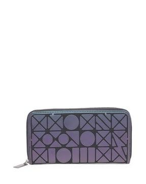 geometric print zip-around pouch