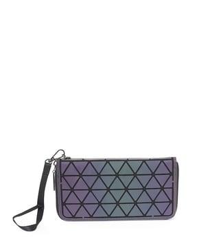 geometric print zip-around pouch