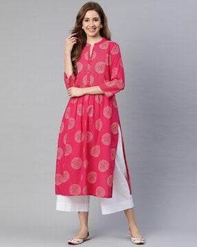 geometric printed a-line kurta