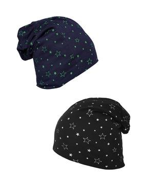 geometric printed beanie caps