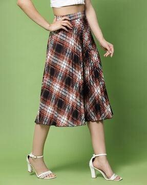 geometric printed flared skirt