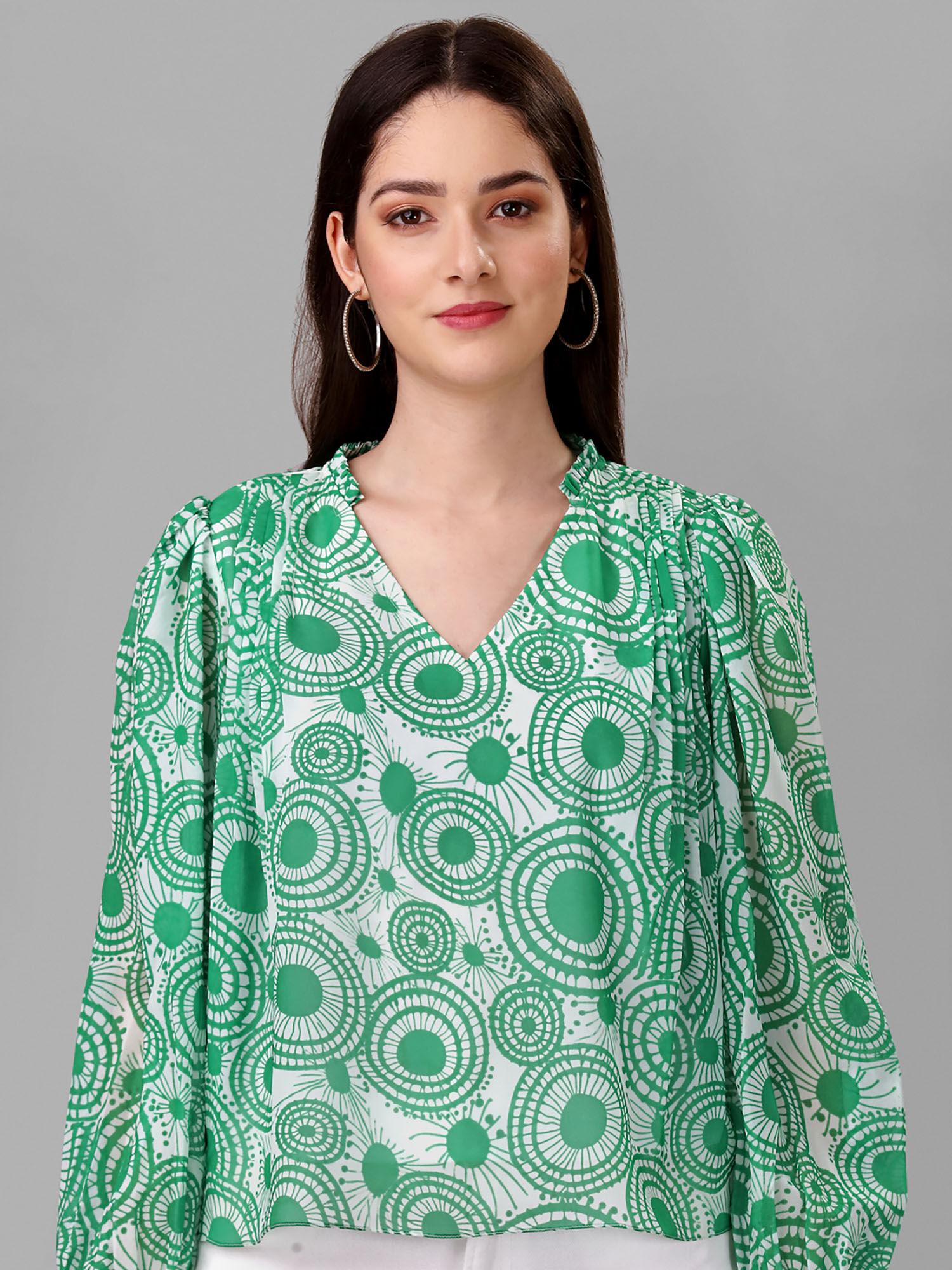 geometric printed georgette top