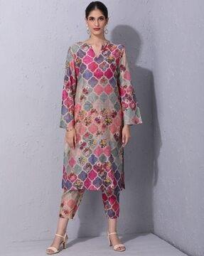 geometric printed kurta set