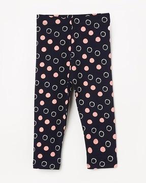 geometric printed leggings with elasticated waist