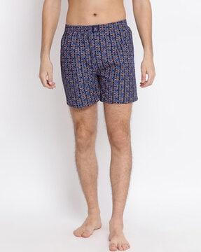 geometric printed regular boxer