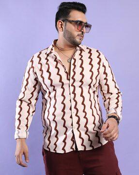 geometric printed regular fit shirt