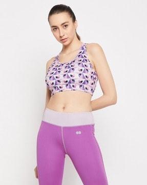 geometric printed sports bra