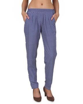 geometric printed straight fit pant