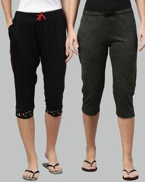 geometric relaxed fit capris