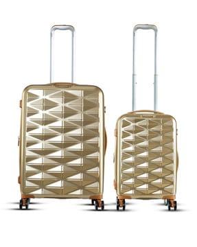 geometric trolley luggage sets