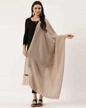 geometric woven kashmiri shawl