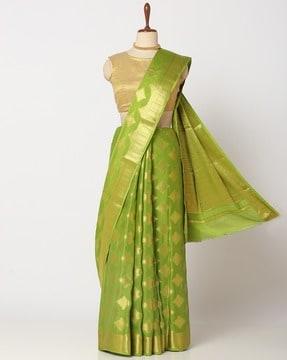 geometric woven mysore silk boota saree