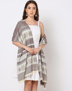geometric woven shawl