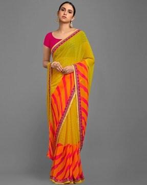 georgette bandhani printed saree