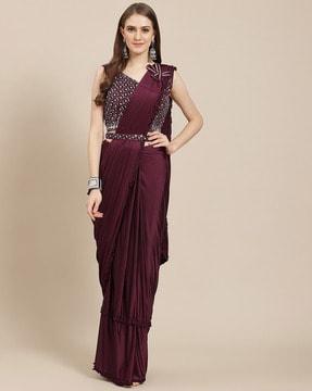 georgette belted saree