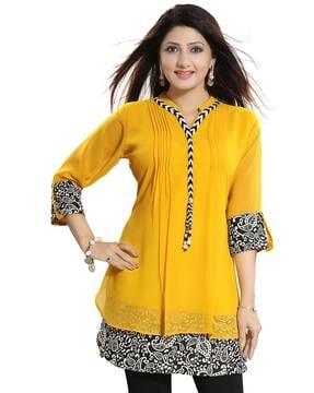 georgette party wear layered short tunic