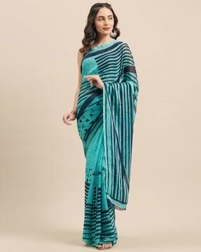 georgette printed saree with blouse piece