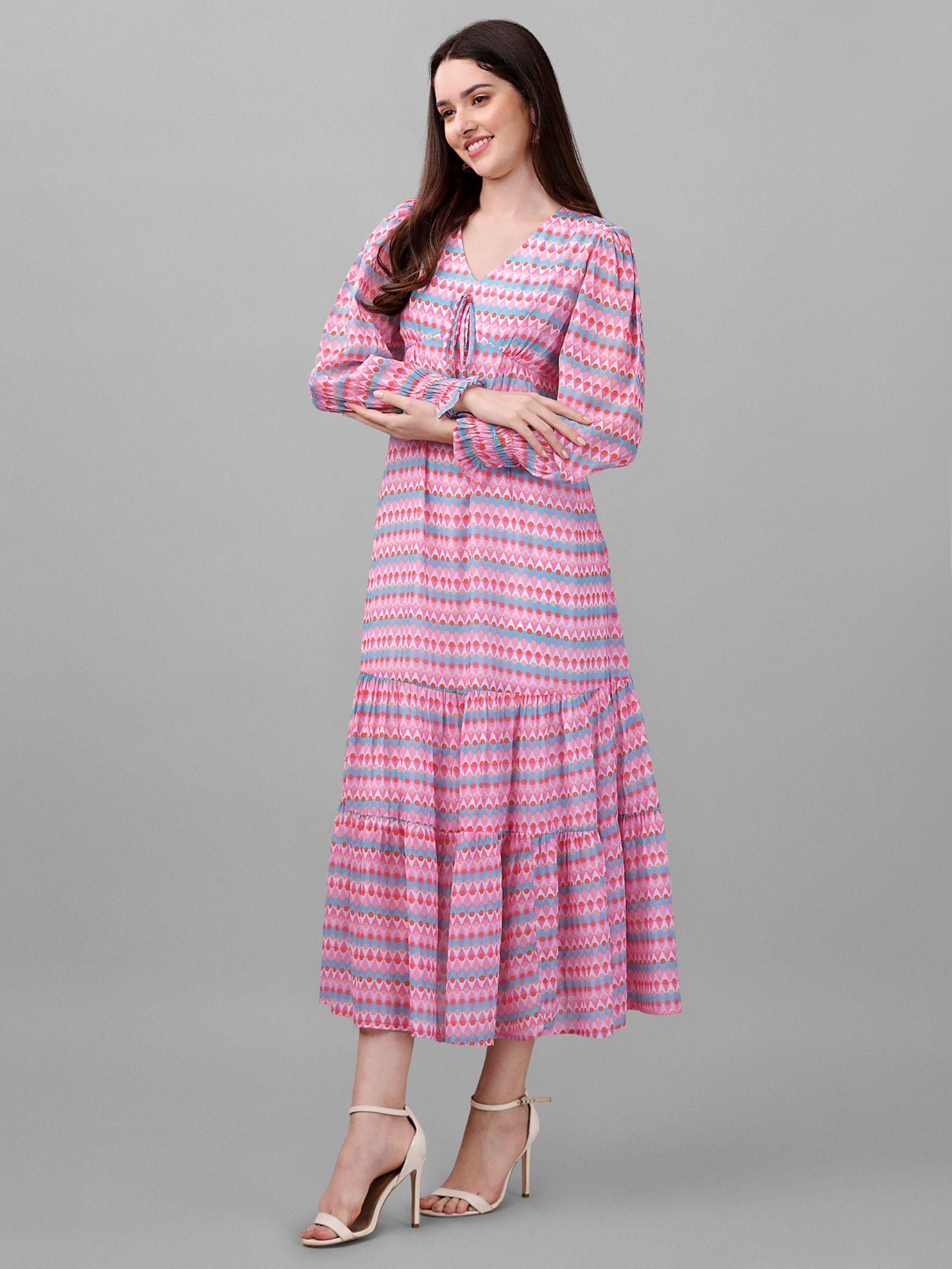 georgette printed western midi dress